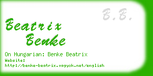 beatrix benke business card